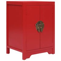vidaXL Nočna omarica rdeča 38x28x52 cm les pavlovnije