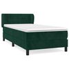 vidaXL Box spring postelja z vzmetnico temno zelena 100x200 cm žamet