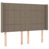 vidaXL Box spring postelja z vzmetnico LED taupe 140x190 cm blago