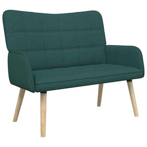 vidaXL Kavč za 2 osebi Temno zelena 115 x 61 x 87 cm Blago