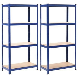 vidaXL Police za shranjevanje 2 kosa jeklo in MDF 80x40x160 cm modre