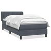vidaXL Box spring postelja z vzmetnico temno siva 80x210 cm žamet