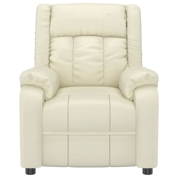 vidaXL Masažni stol s funkcijo vstajanja krem umetno usnje