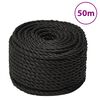 vidaXL Delovna vrv črna 20 mm 50 m polipropilen
