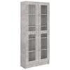 vidaXL Vitrina betonsko siva 82,5x30,5x185,5 cm iverna plo&scaron;ča