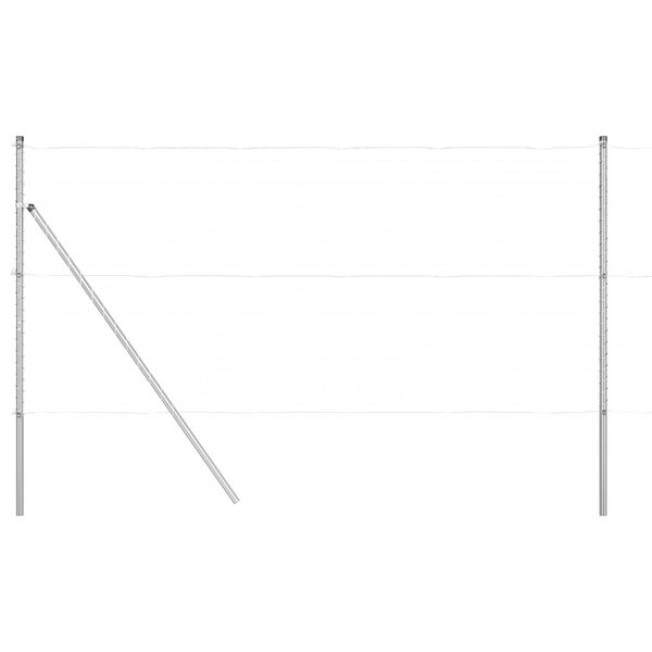 vidaXL Steber ograje. Drugo 52 pcs Siva 3,2 x 3,2 x 170 cm Jeklo