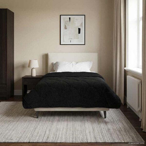 vidaXL Polna celoletna prevleka &Scaron;onerisan Črna 155 x 200 cm