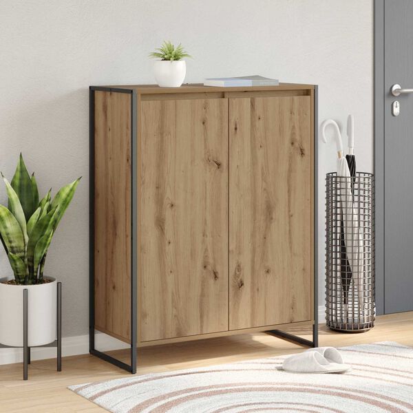 vidaXL Omara za čevlje z vrati Oreh 79 x 36 x 100 cm Konstruiran les