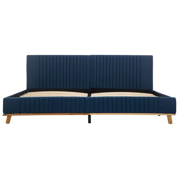 vidaXL Posteljni okvir modro blago 180x200 cm