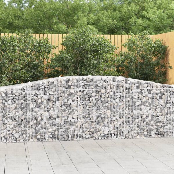 vidaXL Obokane gabion ko&scaron;are 7 kosov 400x50x80/100 cm cinkano železo