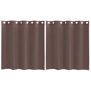 vidaXL Voile zavese z vponkami 2 kosa rjava 140x140 cm