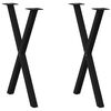 vidaXL Noge za jedilno mizo v obliki črke X, 2 kosa, črne, 50 x (72-73) cm, jeklo