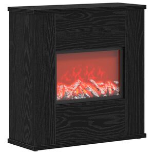 vidaXL Električni kamin Črni hrast 47 x 18 x 48 cm Inženirski les