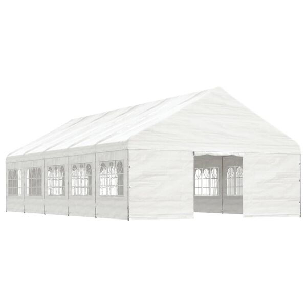 vidaXL Paviljon s streho bel 11,15x5,88x3,75 m polietilen
