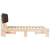 vidaXL Posteljni okvir z oblazinjenim vzglavjem Taupe 135 x 190 cm