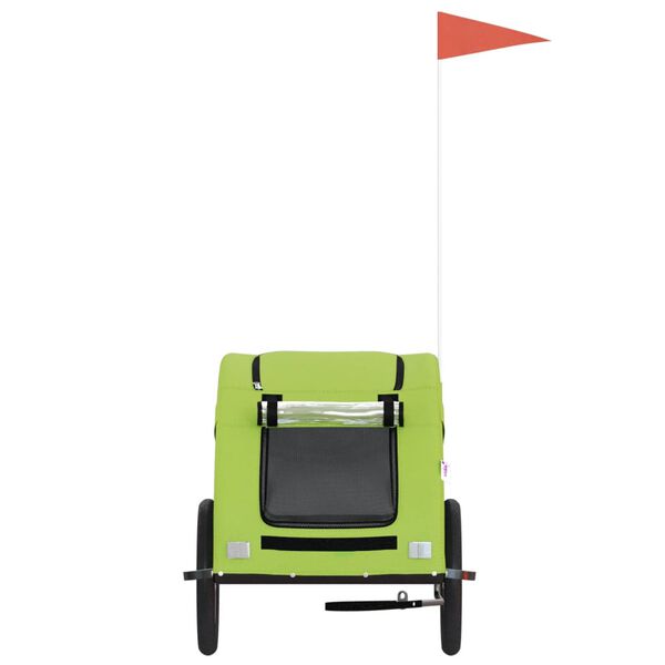 vidaXL Kolesarska prikolica za hišne ljubljenčke zelena