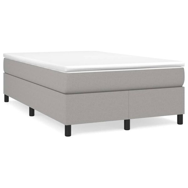 vidaXL Box spring postelja z vzmetnico svetlo siva 120x190 cm blago