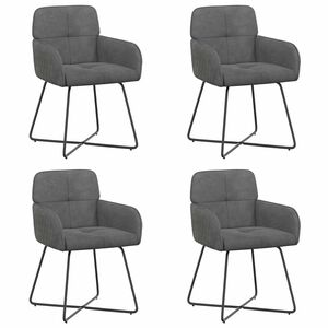 vidaXL Jedilni stoli 4 kos Žamet Temno siva 59 x 56,5 x 86 cm