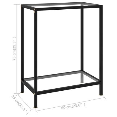 vidaXL Konzolna mizica prozorna 60x35x75 cm kaljeno steklo