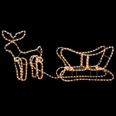 vidaXL Božični okrasek v obliki jelena in sani 110x24x47 cm