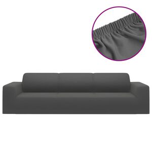 vidaXL Raztegljiva prevleka za kavč &scaron;tirised antracit poliester jersey