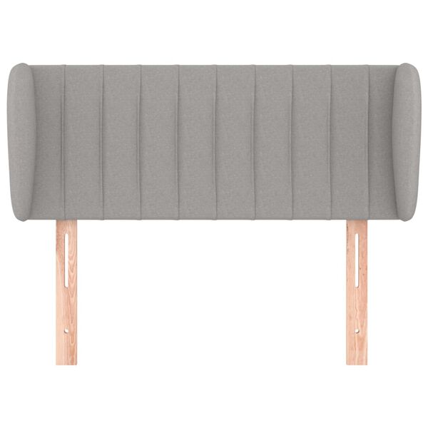 vidaXL Vzglavje z u&scaron;esi svetlo sivo 83x23x78/88 cm blago