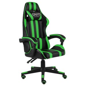 vidaXL Racing stol črno in zeleno umetno usnje