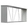 vidaXL Vrtna lopa za drva pocinkano jeklo 330x84x152 cm sive barve