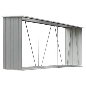 vidaXL Vrtna lopa za drva pocinkano jeklo 330x84x152 cm sive barve