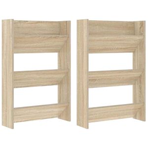 vidaXL Stenska omara za čevlje 2 kosa sonoma hrast 60x18x90 cm