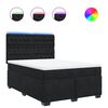 vidaXL Box spring postelja z vzmetnico črna 140x200 cm žamet