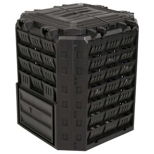 vidaXL Vrtni kompostnik Črna 71 x 71 x 81,5 cm 100% PP