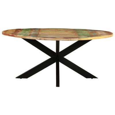 vidaXL Jedilna miza okrogla 175x75 cm trden predelan les