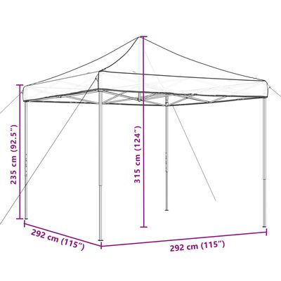 vidaXL Zložljivi pop-up šotor za zabave bordo 292x292x315 m
