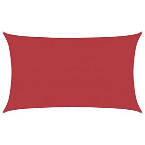 vidaXL Senčno jadro 160 g/m&sup2; rdeča 5x8 m HDPE