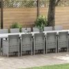 vidaXL Vrtna jedilna garnitura s blazinami 17 pcs Svetlo siva PP
