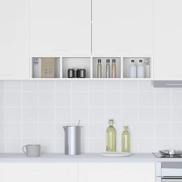 vidaXL Viseča omarica Bela 20 x 29,5 x 100 cm Konstruiran les