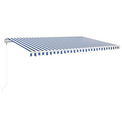 vidaXL Avtomatsko zložljiva tenda 500x350 cm modra in bela