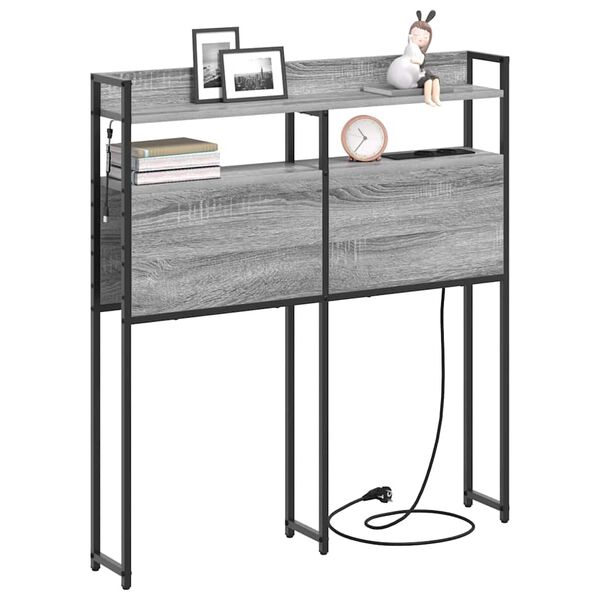 vidaXL Vzglavje s polico z vzglavjem Siva sonoma 75 cm Konstruiran les