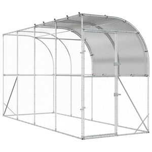 vidaXL Koko&scaron;njak ob steni Srebrna 400 x 100 x 215 cm Pocinkano jeklo
