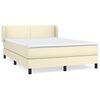 vidaXL Box spring postelja z vzmetnico krem 140x190 cm umetno usnje