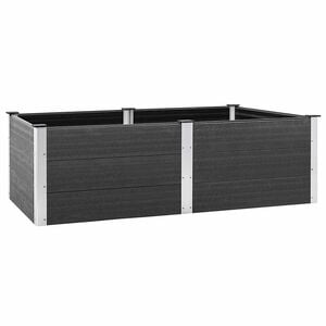 vidaXL Visoka greda 200x100x54 cm WPC siva