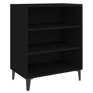 vidaXL Komoda črna 57x35x70 cm iverna plo&scaron;ča