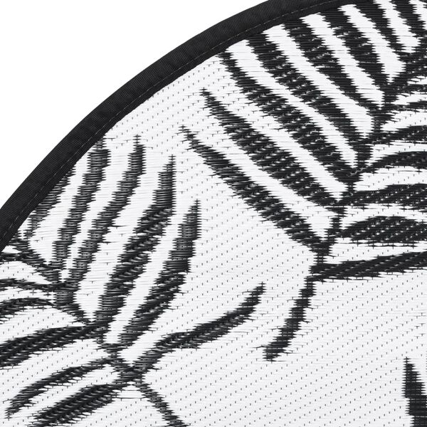 vidaXL Zunanja preproga ARAKIL bela in črna Ø200 cm PP