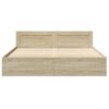 vidaXL Posteljni okvir z vzglavjem sonoma hrast 180x200 cm inž. les