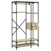 vidaXL Garderobna omara s predali sonoma hrast 100x40x180 cm inž. les