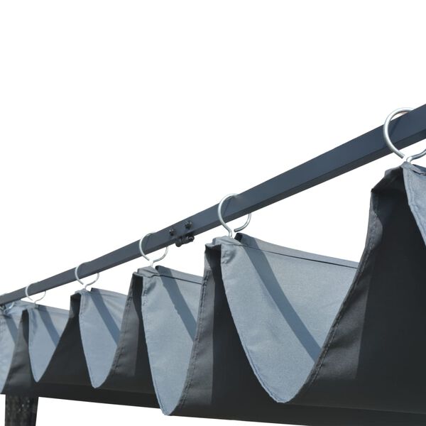 vidaXL Paviljon z drsno streho 400x400x200 cm siv in antraciten