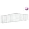 vidaXL Obokane gabion ko&scaron;are 9 kosov 400x50x80/100 cm cinkano železo