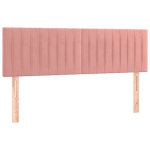 vidaXL Posteljno vzglavje roza 144x5x78/88 cm žamet