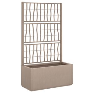 vidaXL Cvetlično korito z oporno mrežo svetlo rjavo 80x36x140 cm PP